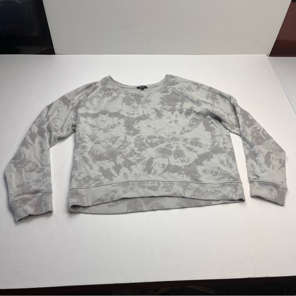 Rails Womens Size Medium Theo Circle Grey Gray Tie‎ Dye Long Sleeve Sweatshirt